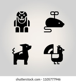 Animals icon set. walk, hand, caveman and drawing illustration vector icons for web and design