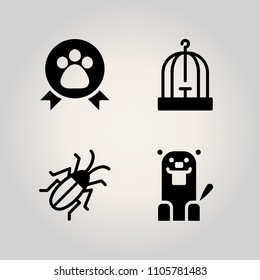 Animals icon set. white, dirt, face and nature illustration vector icons for web and design