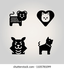 Animals icon set. zoo, grey, bark and abstract illustration vector icons for web and design