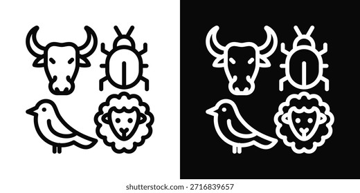 Animals Icon White And Black Background Style
