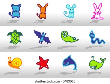 Animals icons 2 - others of same series : http://www.shutterstock.com/lightboxes.mhtml?lightbox_id=499021