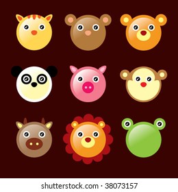 animals icons in brown