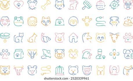 Iconos de animales Colección de iconos vectoriales de alta calidad con trazo editable. Ideal para Profesional y Proyectos Creativos.