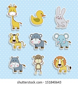 animals icons over dotted background vector illustration 