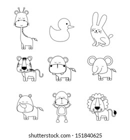 animals icons over white background vector illustration 