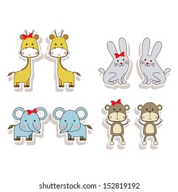 animals icons over white background vector illustration 