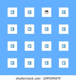 Animals icons set. camelopard, wild, anuran and herbivores
