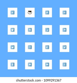 Animals icons set. cat, camelopard, fish and sea