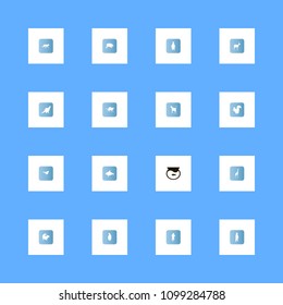 Animals icons set. cold-blooded, otter, mammals and horns
