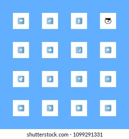 Animals icons set. dog, fish, crocodile and cold-blooded