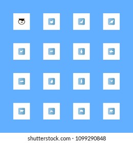 Animals icons set. duck, elephant, fish and pig