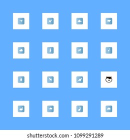 Animals icons set. horse, mammals, white and duck