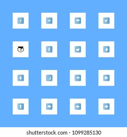 Animals icons set. kangaroo, wolf, mammals and turtle