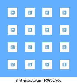 Animals icons set. lama, turtle, sea animal and cow