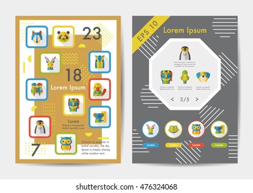 Animals icons set with long shadow,eps10