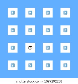 Animals icons set. sea animal, aquarium, cat and sea