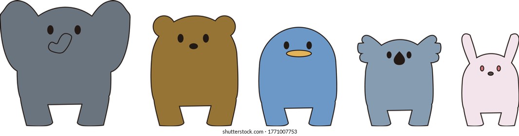 animals illustration elephants bear rabbit penguin koala
