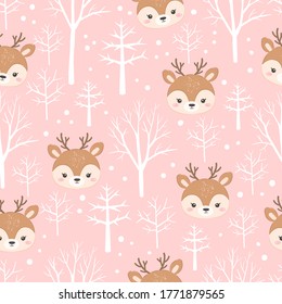 Animals illustration. Animals seamless pattern. Nursery art background. Children's fabric pattern design.