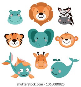 Animals illustration set. Vector