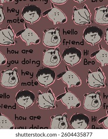 animals illustration sketch pattern for prnt