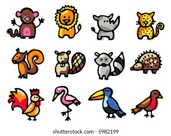 animals illustrations 2 - others of same series : http://www.shutterstock.com/lightboxes.mhtml?lightbox_id=499075