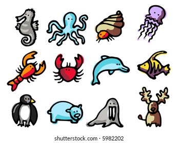 animals illustrations 3 - others of same series : http://www.shutterstock.com/lightboxes.mhtml?lightbox_id=499075