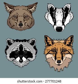 Animals image design set for illustration, decoration, labels, posters, postcards and other design needs. 