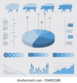animals infographic elements, on white background 