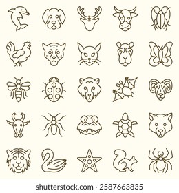 ANIMALS AND INSECT ICON SET