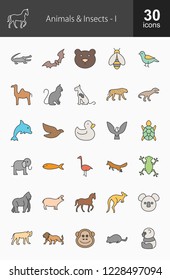 Animals & Insects Filled Line Icons