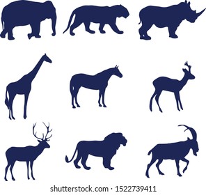 Animals isolated vector shape illustration