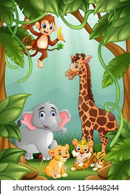 The animals are in the jungle