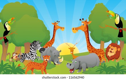 animals in jungle