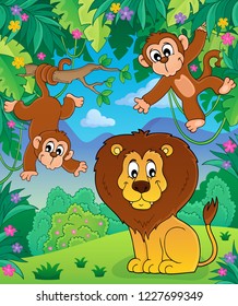 Animals in jungle topic image 7 - eps10 vector illustration.