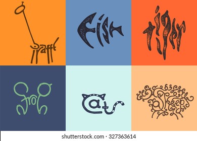 animals lettering