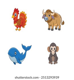 a animals line art vector lllustration