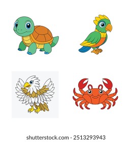 a animals line art vector lllustration