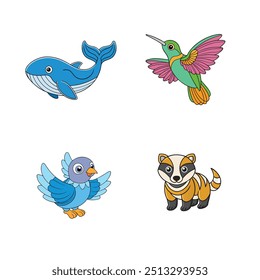a animals line art vector lllustration