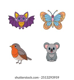 Una línea de animales ilustración de Vector de arte