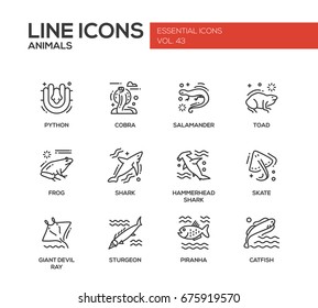 Animals - line design icons set