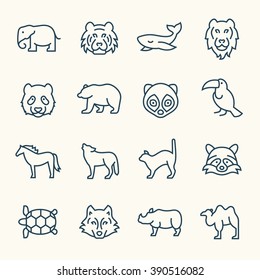 Animals line icons