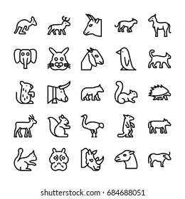 Animals Line Vector Icons 2