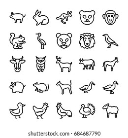 Animals Line Vector Icons 4