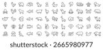 Animals  linear shapes collection. Animals icons in line style. Animals linear icons set. Outline icons related to animals and pets.