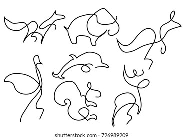 
animals lineart vector