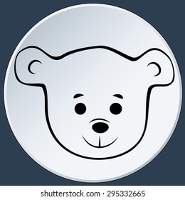Animals little bear button icon, EPS8 - vector graphics.