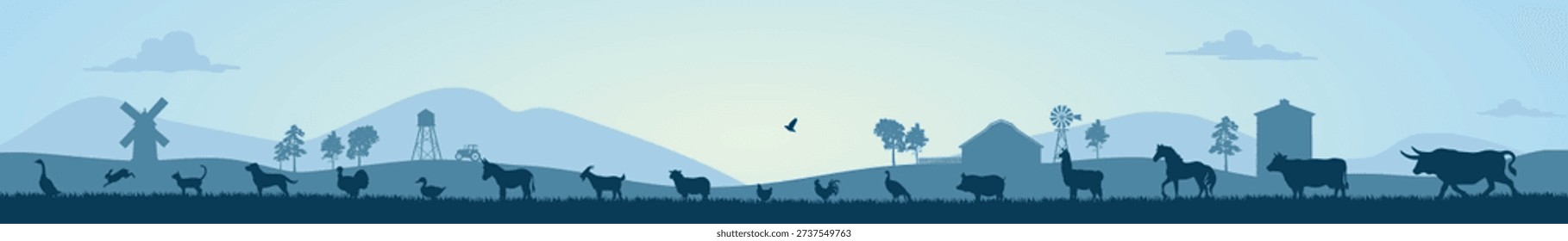 Animals living in farm and fields
