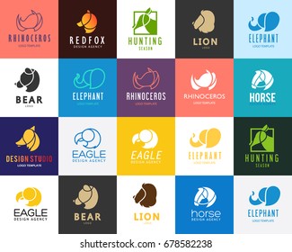 Animals logo set. Vector illustration