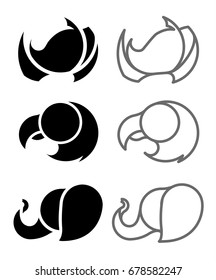 Animals logo set. Vector illustration
