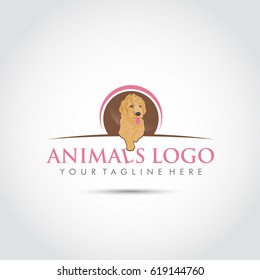 Animals Logo template. Dog Funny Image vector Illustrator Eps. 10